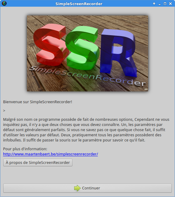 Accueil Accueil de SimpeScreenRecorder